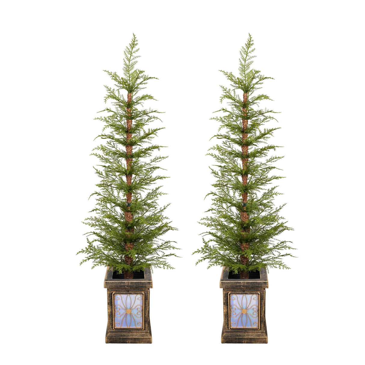 4Ft Pre-Lit Artificial Christmas Tree 2-Piece Set - Green