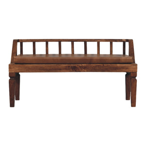 Artisan Furniture Solid Wood Bordeaux Leather Bench