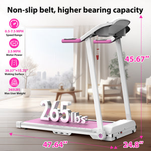 Foldable Treadmill - 2.5HP Electric Folding Running Machine