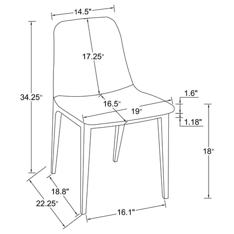 Upholstered Dining Side Chairs (Set of 4) - Gray