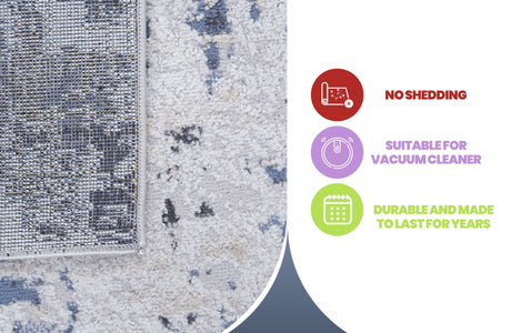 Payas - 6' X 9' Abstract Area Rug - Gray / Denim