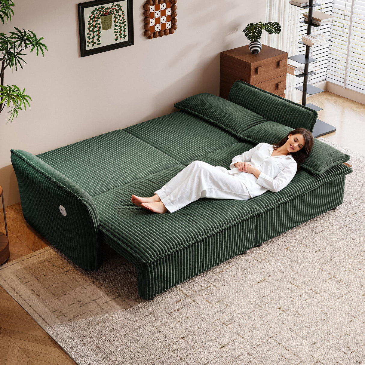 Multi-Functional 85-Inch Convertible Sofa Bed
