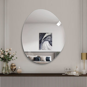 Asymmetrical Bathroom Wall Mirror - Silver