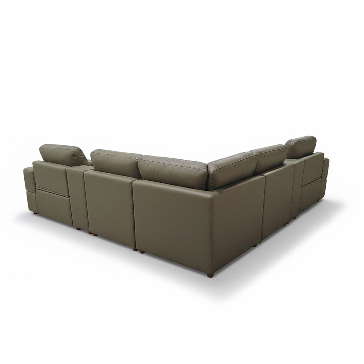 Upholstered Large Arms Sectional With Recliner Seats