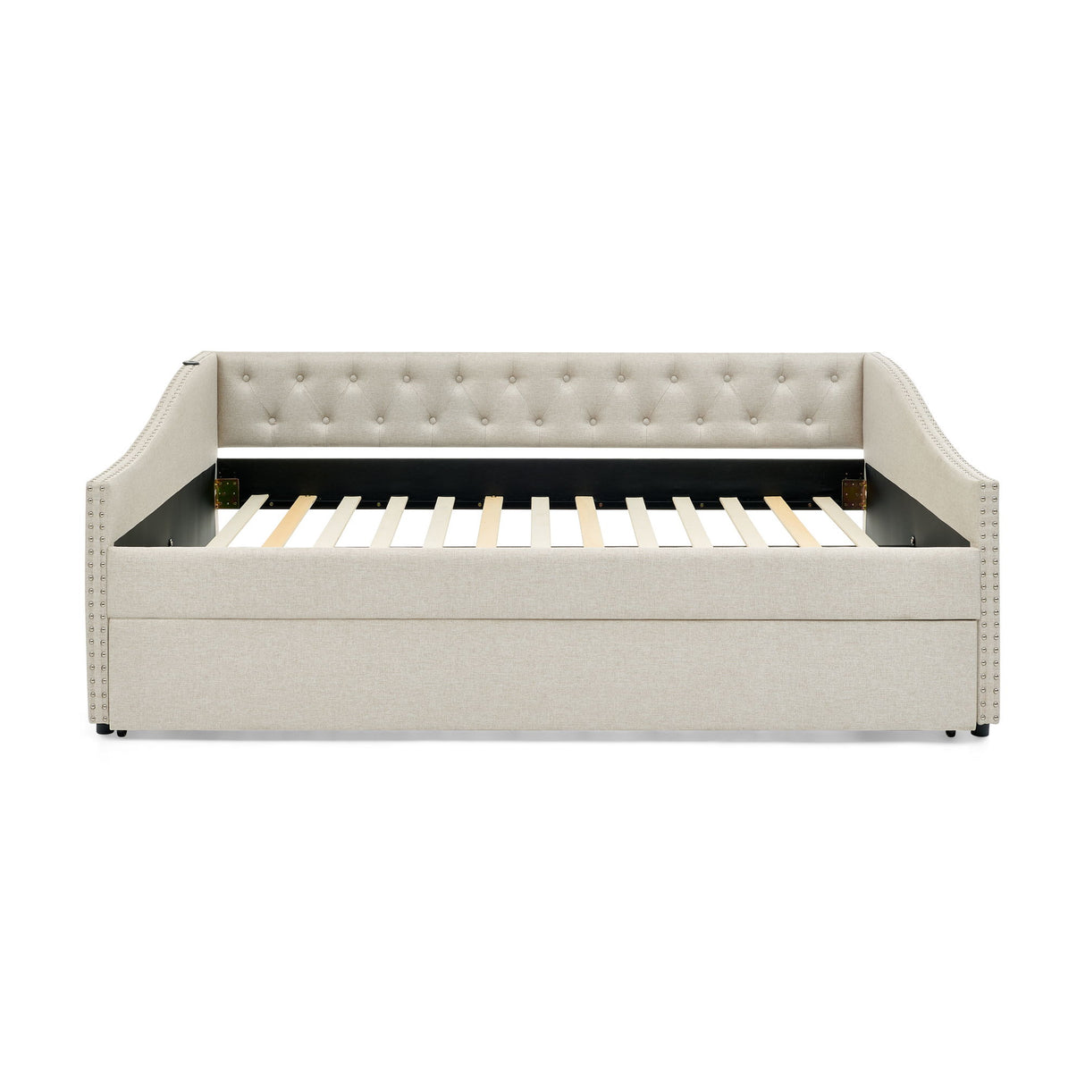 Upholstered Daybed With USB Charging & Pull Out Bed