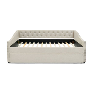 Upholstered Daybed With USB Charging & Pull Out Bed