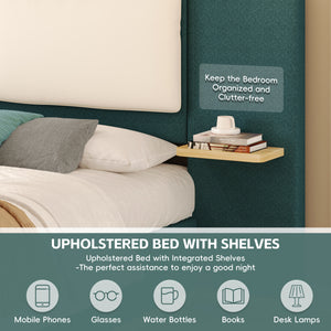Queen Size Upholstered Platform Bed with Panel