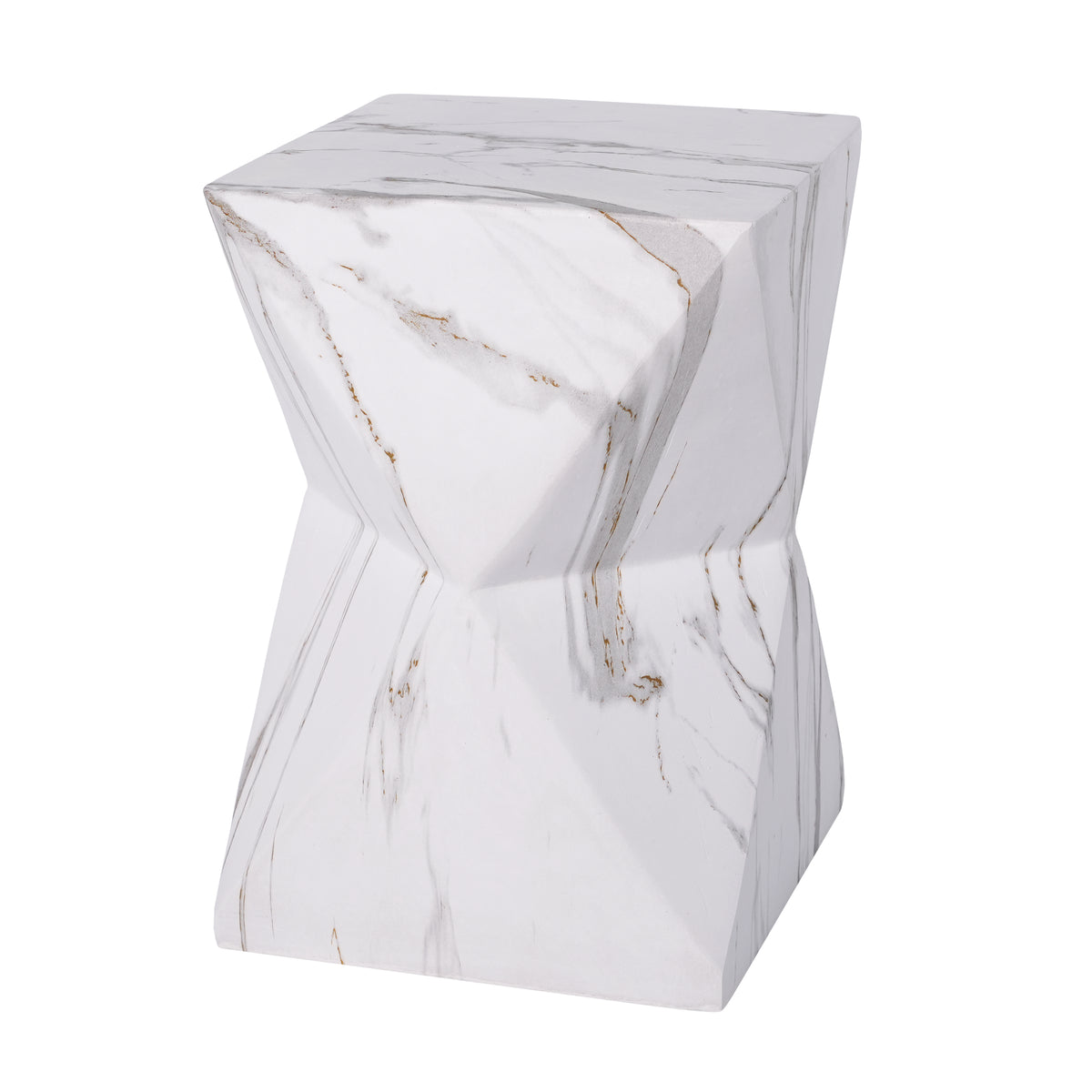 Modern Geometric MGO Side Table - Hourglass Accent Table