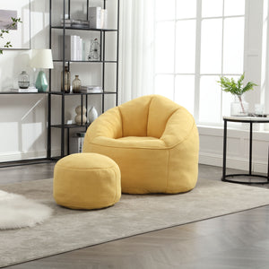 Bedding Bean Bag Sofa Chair High Pressure Foam With Footrest