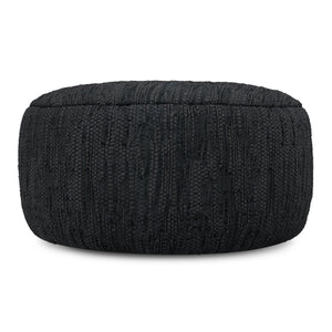 Fredrik - Round Pouf - Black