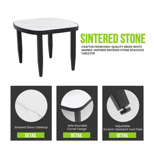 Outdoor Conversation Set With Chairs, Bench Sofa, Tables, Sunbrella Cushions