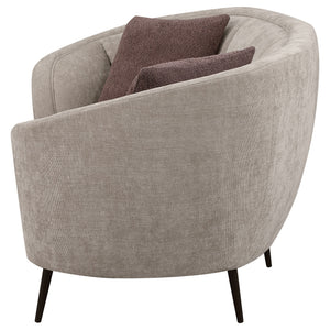 Saanich - Upholstered Curved With Plump Accent Pillows - Beige
