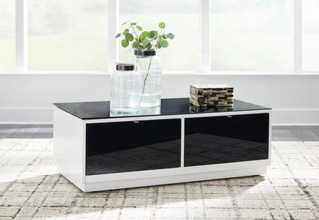 Gardoni - Rectangular Cocktail Table - White / Black - Best Buy Furniture