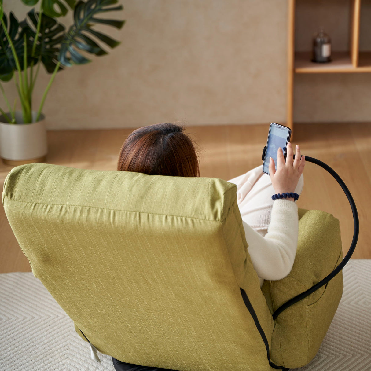 Adjustable Swivel Lounge Chair With 360 Degree Rotating Seat And Headrest Support