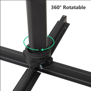 Round Cantilever Patio Umbrella With 360 Rotation & Infinite Tilt Adjustment