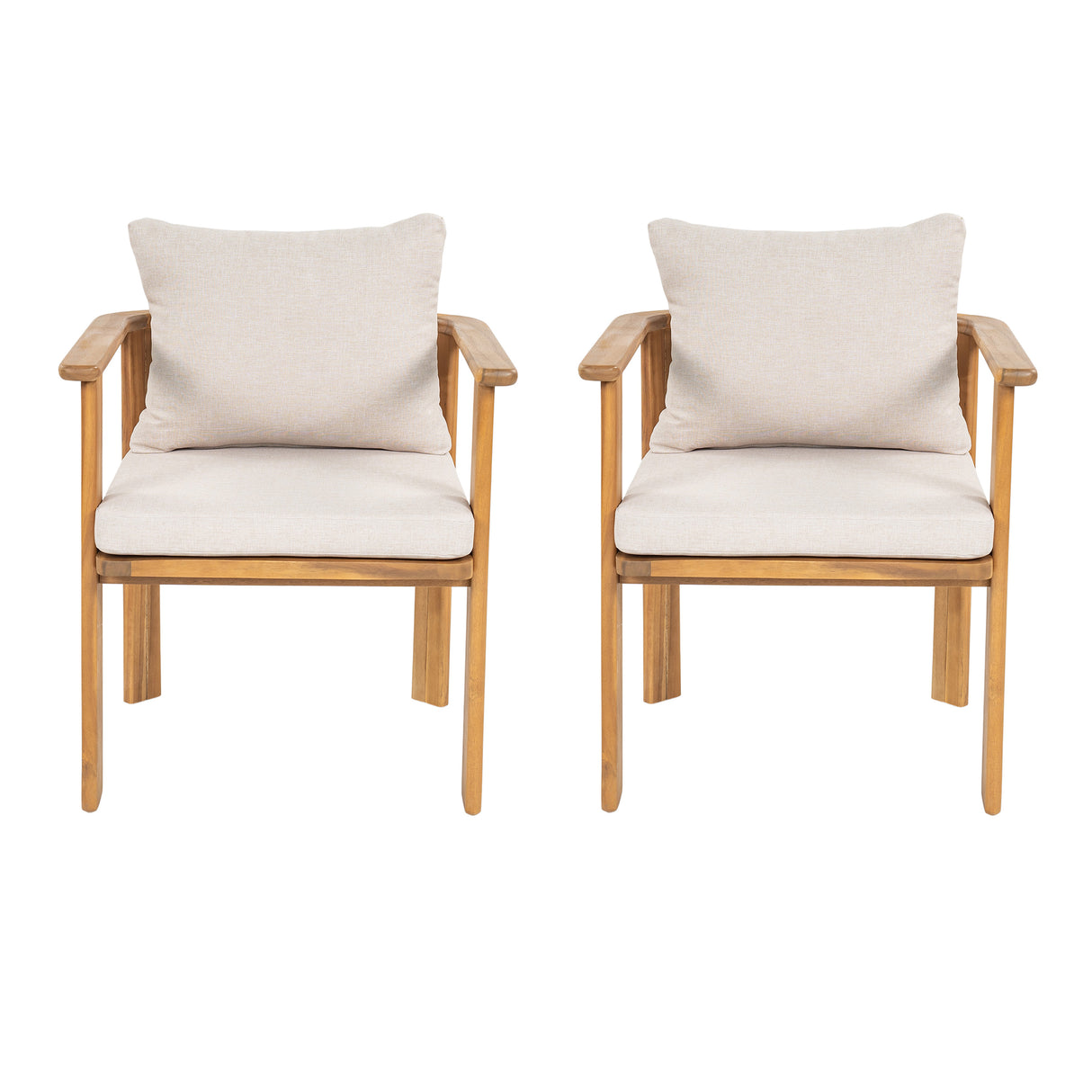 Kaja Outdoor Acacia Wood Dining Chair, Teak Finish Frame