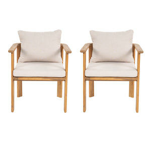 Kaja Outdoor Acacia Wood Dining Chair, Teak Finish Frame