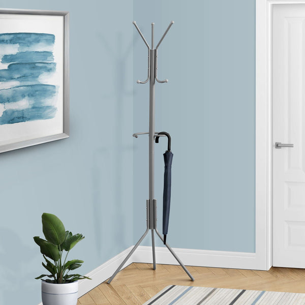 Coat Rack, Hall Tree, Free Standing, Hanging Bar, 6 Hooks, Entryway, Contemporary & Modern - Best Buy Furniture