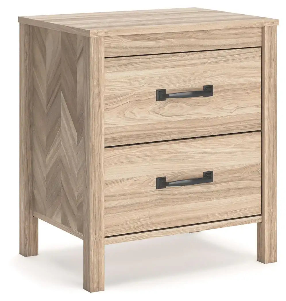 Battelle - Two Drawer Night Stand - Tan - Best Buy Furniture