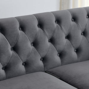 Modern Chesterfield Sofa With Tufted Backrest For Living Room