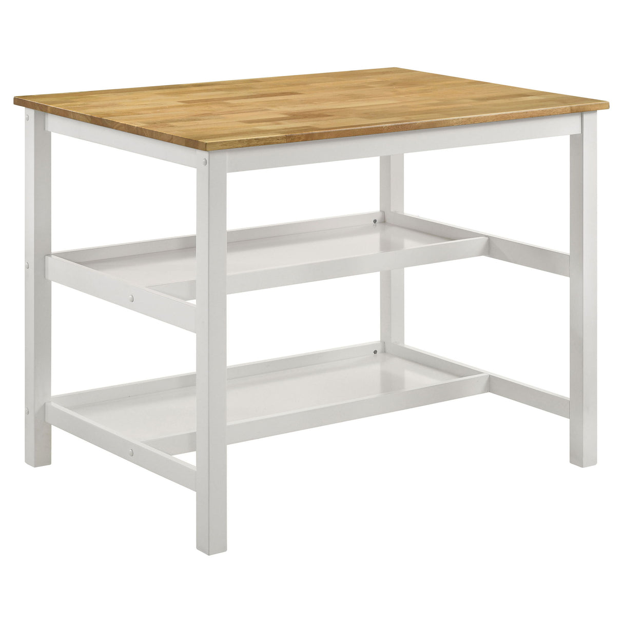 Cowichan - Kitchen Island Counter Table With Pot Rack - White