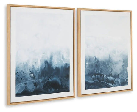 Holport - Wall Art Set (Set of 2) - Blue / White - Best Buy Furniture