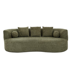 90 in. Curved Modern Boucle Sofa