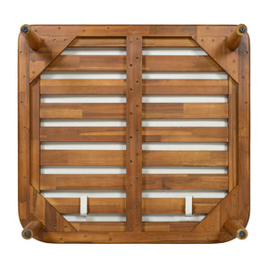 Acacia Wood Outdoor Patio Chair with Vertical Slatted Arms
