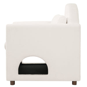 Beige Pet Friendly Accent Chair with Hidden Pet Nook