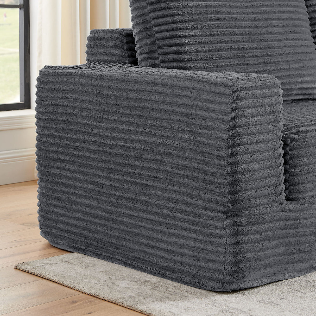Modern Minimalist L Shape Modular Sectional Sofa, Couch
