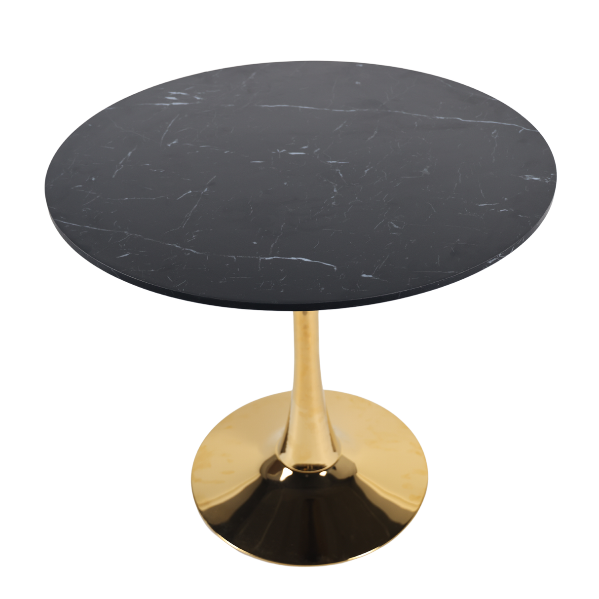 Mid-Century Black Marble Tulip Table