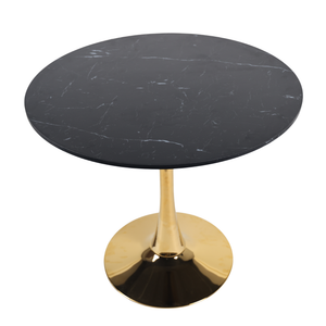 Mid-Century Black Marble Tulip Table