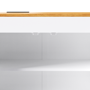 K&K 74.8" Kitchen Island with Extendable Dining Table