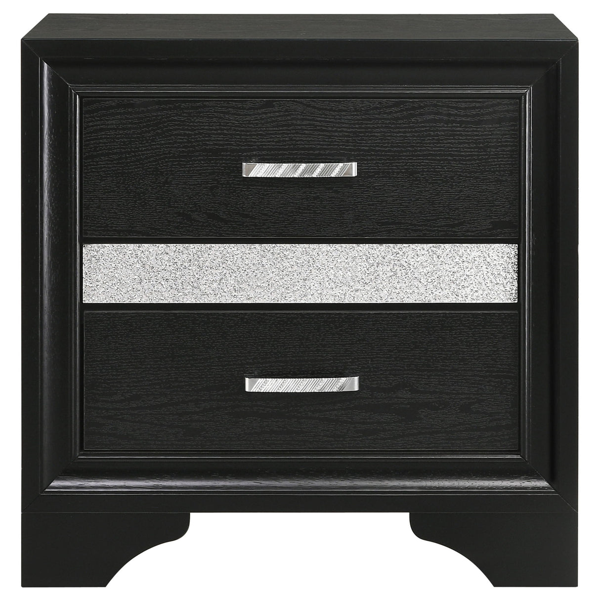 Transitional 2 Drawer Nightstand With Hidden Jewelry Tray