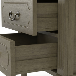 Fluted Nightstand 2-Piece Set, 21-Inch, Mid Century Modern Solid Wood, Antique Bronze