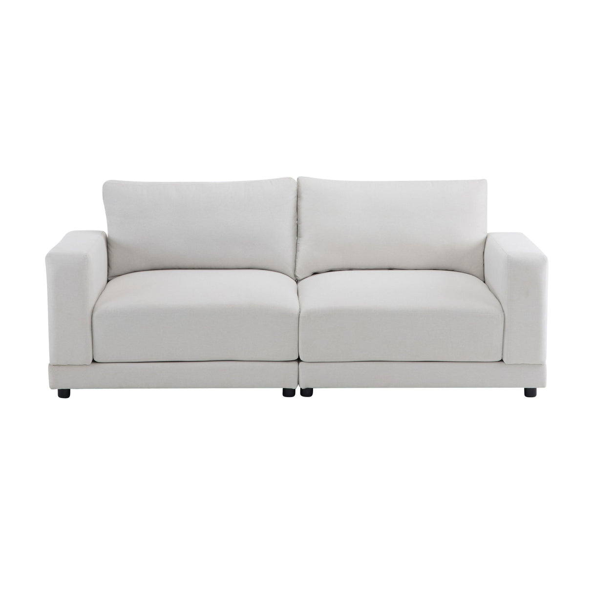 Modern Square Arm Sofa With Soft Fabric Upholstery, Deep Cushions - Best Buy Furniture