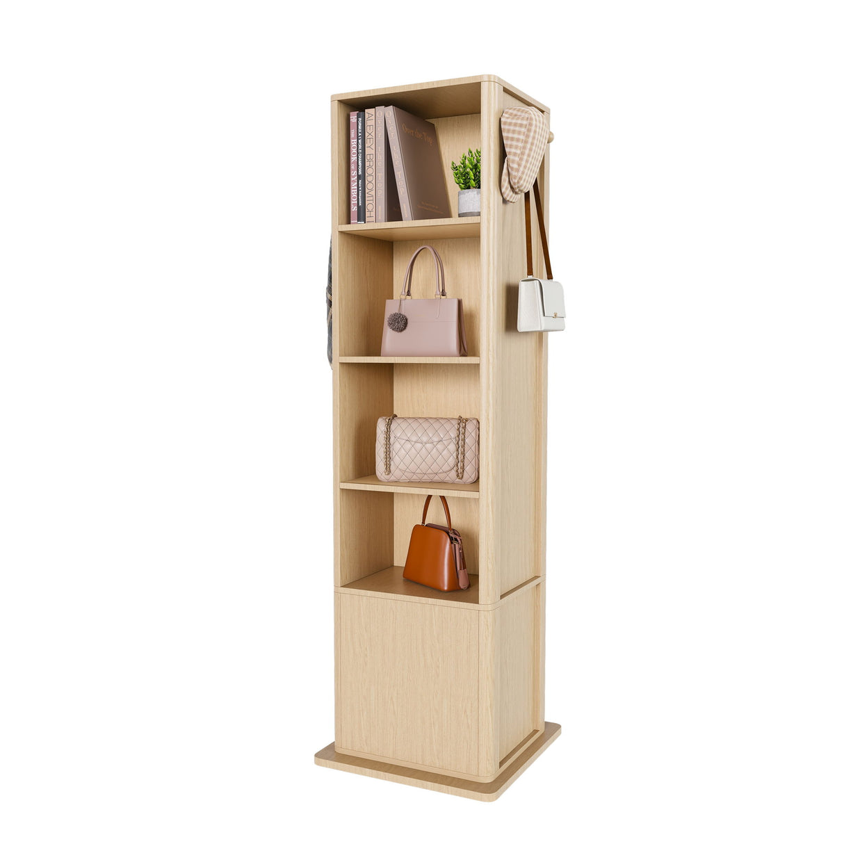 360° Rotating Makeup Cabinet With Full Length Mirror
