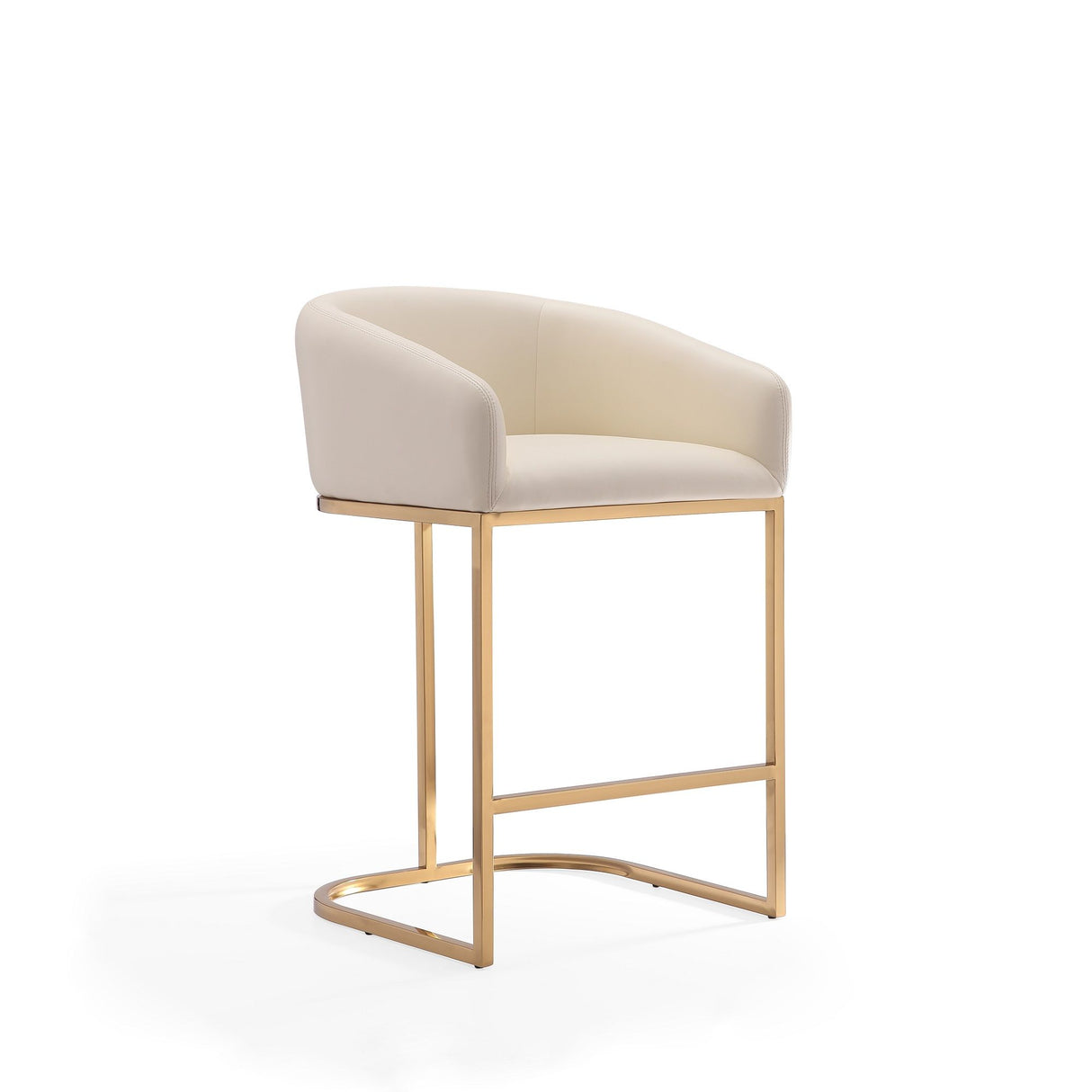 Mid-Century Modern Stool With Steel Base
