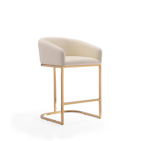 Mid-Century Modern Stool With Steel Base