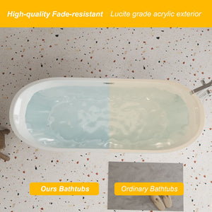 Freestanding Bathtub With Diamond Pattern Design