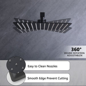 12" Ceiling Mount Shower System With Rain Mixer And Handheld Shower