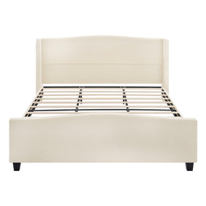 Platform Bed Frame With Tall Headboard And High Footboard