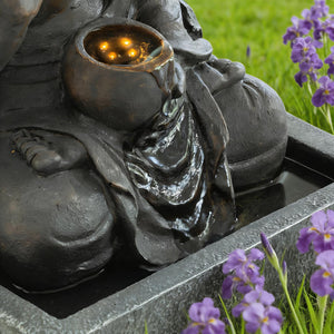 28" H Outdoor Buddha Waterfall Fountain