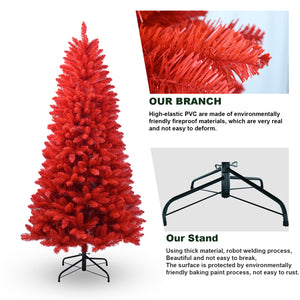 7FT Red Christmas Tree