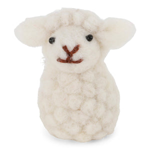 Felt Decoration - Sitting Sheep - White
