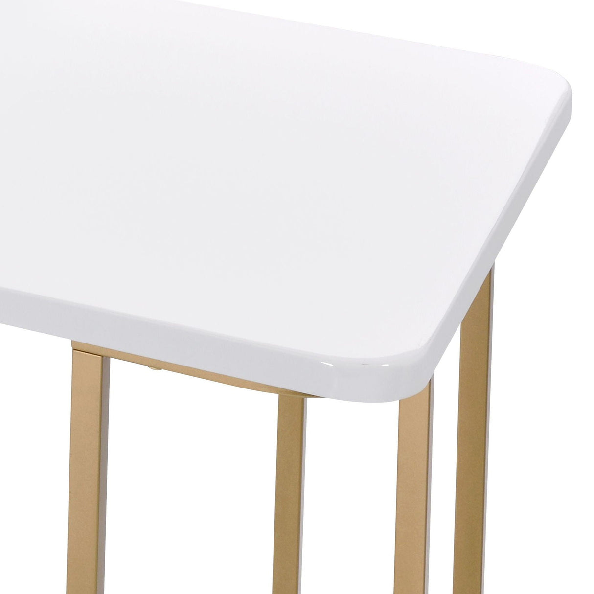 Estie - Writing Desk - White / Gold - Best Buy Furniture