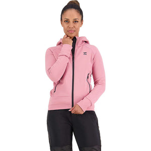 Mons Royale Women's Nevis Merino Fleece Hoodie - Small - Dusty Pink