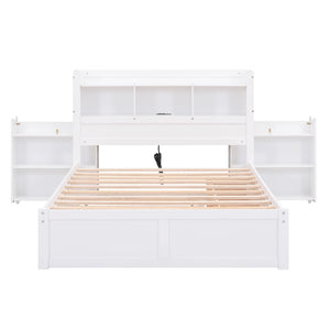 Storage Platform Bed With Pull Out Shelves, Trundle, And 2 Drawers
