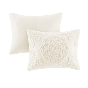 King/Cal King 3-Piece Tufted Cotton Chenille Medallion Duvet Cover Set
