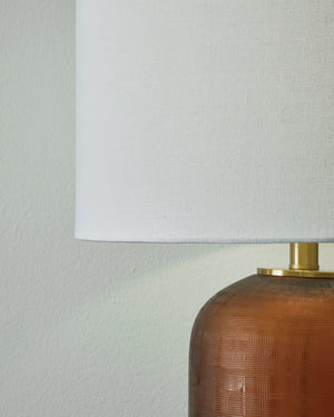 Farberman - Glass Table Lamp - Amber - Best Buy Furniture